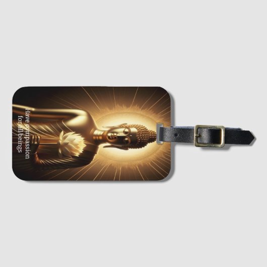 Boeddha met lotusbloem bagagelabel (Voorkant (horizontaal))