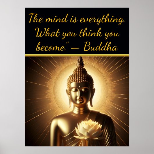 Boeddha met lotusbloem poster (Voorkant)