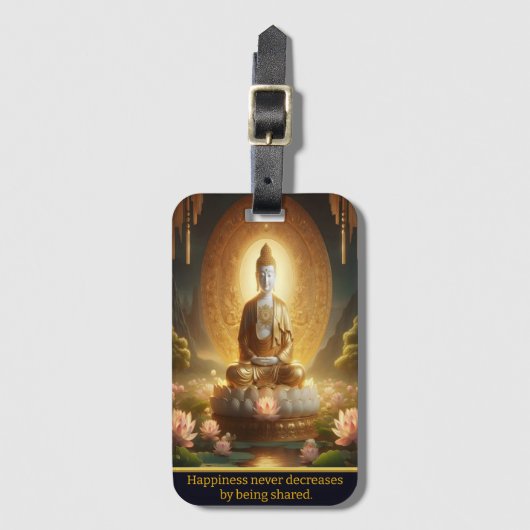 Boeddha met lotusbloemen. bagagelabel (Voorkant (verticaal))