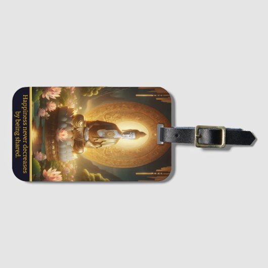 Boeddha met lotusbloemen. bagagelabel (Voorkant (horizontaal))