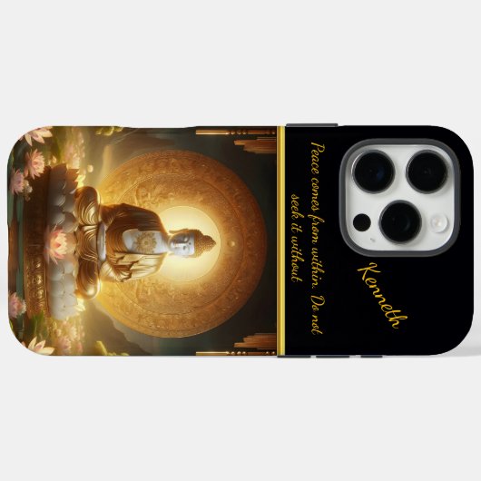 Boeddha met lotusbloemen. Case-Mate iPhone case (Achterkant (horizontaal))
