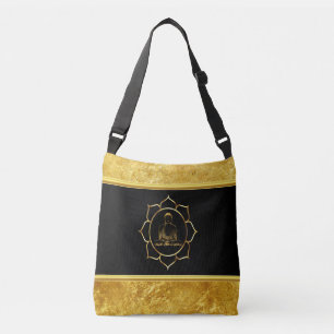 Boeddha met yoga meditatie spirituele goudfolie crossbody tas