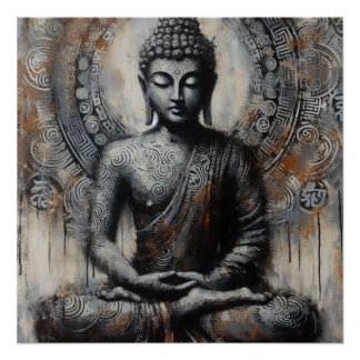 BOEDDHA METALLIC SCHILDERKUNST #13 PERFECT POSTER