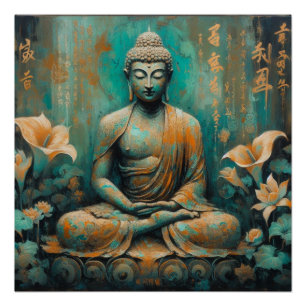 BOEDDHA METALLIC SCHILDERKUNST #5 PERFECT POSTER