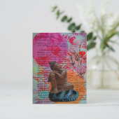 Boeddha Mixed Media Collage Briefkaart (Staand voorkant)