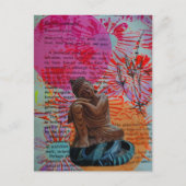 Boeddha Mixed Media Collage Briefkaart (Voorkant)