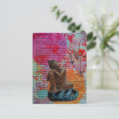 Boeddha Mixed Media Vredescollage Briefkaart (Staand voorkant)