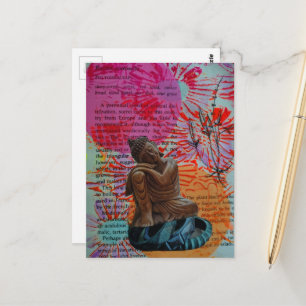 Boeddha Mixed Media Vredescollage Briefkaart