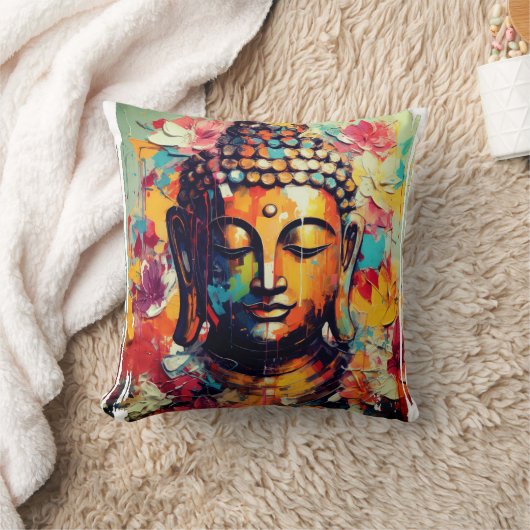 Boeddha modern schilderij kleurrijk kussen (Deken)