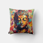 Boeddha modern schilderij kleurrijk kussen (Voorkant)