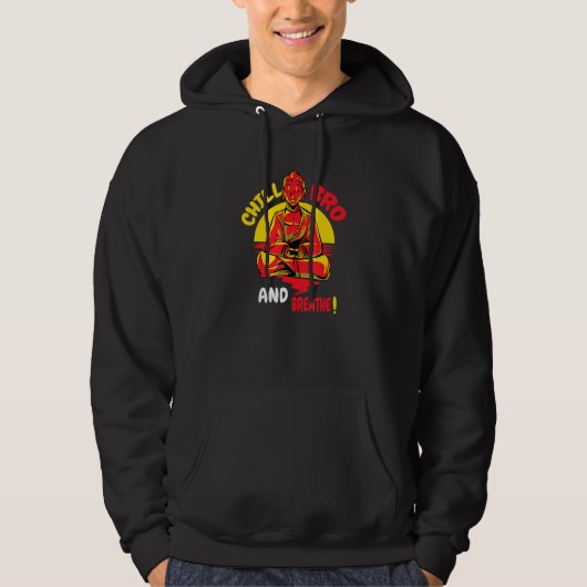 boeddha monk Namaste boeddhisme doet gewoon rustig Hoodie (Voorkant)