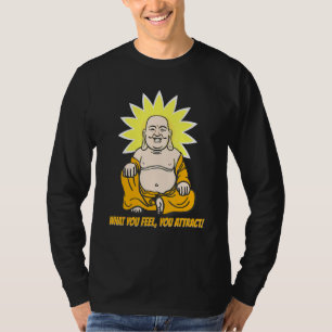 Boeddha Monk Namaste Boeddhisme Wat je denkt dat j T-shirt