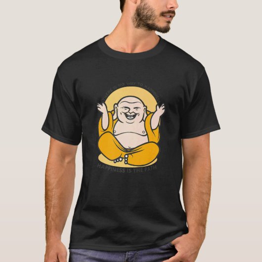 Boeddha Monk Namaste Show Geluk Happy Laughing T-shirt (Voorkant)