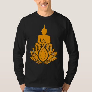 Boeddha monnik Namaste biddende Lotus Bloem Bloese T-shirt