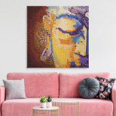 Boeddha mozaïek schilderij canvas afdruk (Insitu (Woonkamer))