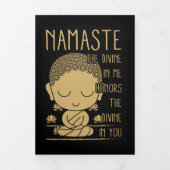 Boeddha Namaste De Goddelijke In Mij Drieluik Wenskaart (Cover)