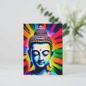 Boeddha Neon Decor Feestdagenkaart (Staand voorkant)