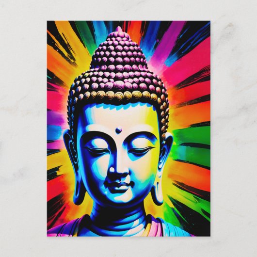 Boeddha Neon Decor Feestdagenkaart (Voorkant)