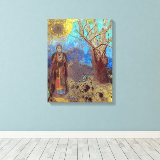 Boeddha | Odilon Redon | Canvas Afdruk (Insitu (Houten vloer))