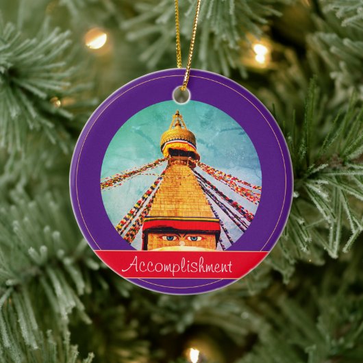 Boeddha - Ogen en voltooiing - Boudhanath Stupa Keramisch Ornament (Boom)