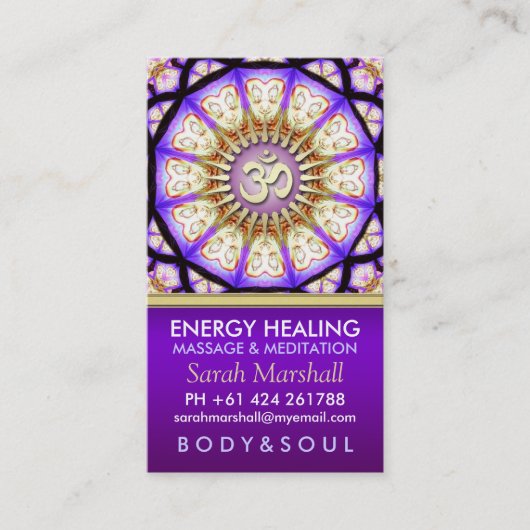 Boeddha OM Yoga Meditation Visitekaartje (Voorkant)