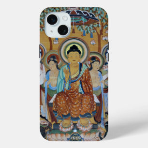 Boeddha omringd door bodhisattva iPhone 15 mini hoesje