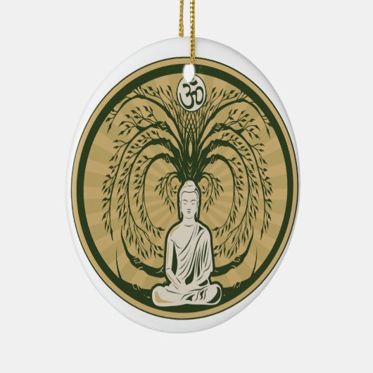 Boeddha onder de Bodhi-boom Keramisch Ornament (Rechts)