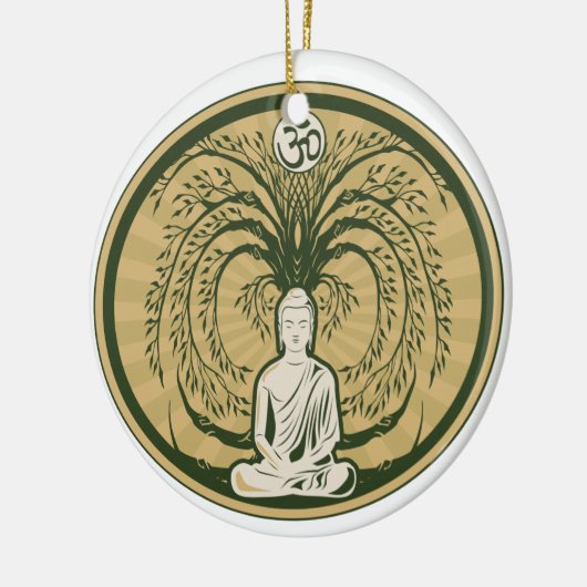 Boeddha onder de Bodhi-boom Keramisch Ornament (Links)