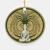 Boeddha onder de Bodhi-boom Keramisch Ornament (Achterkant)