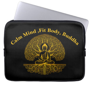 Boeddha onder de heilige boom laptop sleeve