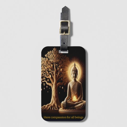 Boeddha onder een gloeiende boom bagagelabel (Voorkant (verticaal))