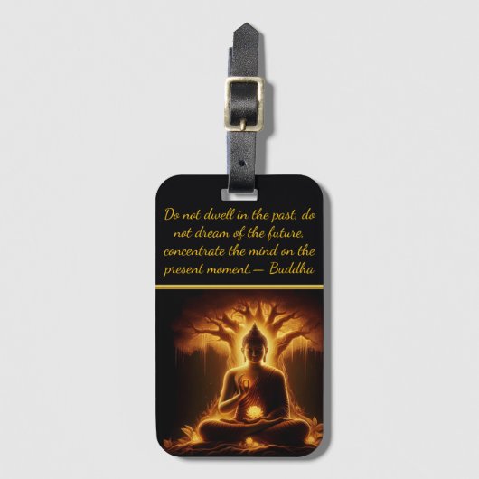 Boeddha onder een gloeiende boom bagagelabel (Voorkant (verticaal))