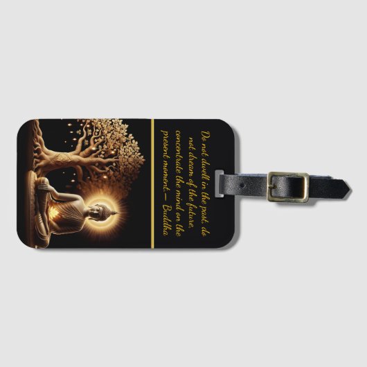 Boeddha onder een gloeiende boom bagagelabel (Voorkant (horizontaal))