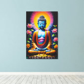 Boeddha - Ontluikende mindfulness Canvas Afdruk (Insitu (Houten vloer))