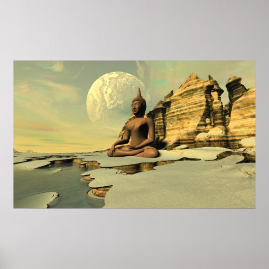 Boeddha op de sneeuw poster (Voorkant)
