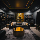 Boeddha op gestapelde stenen canvas afdruk