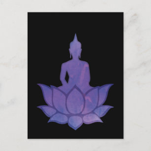 Boeddha op het Paarse Briefkaart Lotus