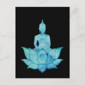 Boeddha op Lotus Blue Briefkaart (Voorkant)