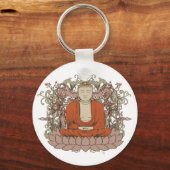 Boeddha op Lotus Flower Sleutelhanger (Voorkant)