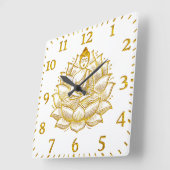 Boeddha op Lotus Flower. Vierkante Klok (Hoek)