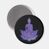 Boeddha op Lotus Paars Magnet (Voorkant / Achterkant)