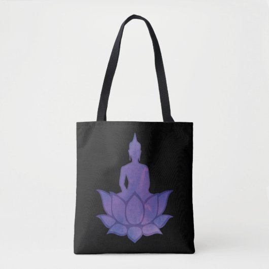 Boeddha op Lotus Paarse Canvas tas (Voorkant)