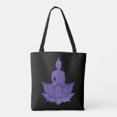 Boeddha op Lotus Paarse Canvas tas (Achterkant)