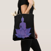 Boeddha op Lotus Paarse Canvas tas (Dichtbij)