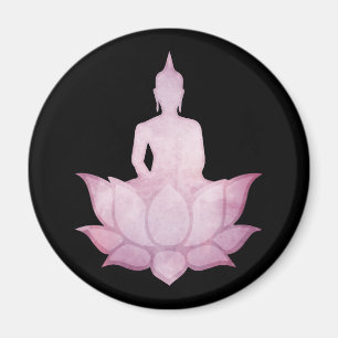 Boeddha op Lotus Pink Magneet