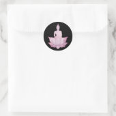 Boeddha op Lotus Pink Ronde Sticker (Tas)