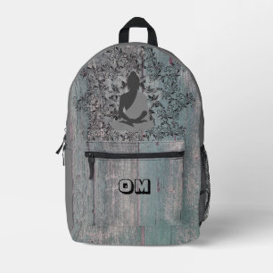 Boeddha op Rustiek Hout OM Print Gesneden naaizak Bedrukte Rugzak