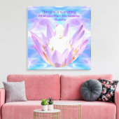 Boeddha paarse Lotusbloem Canvas Afdruk (Insitu (Woonkamer))