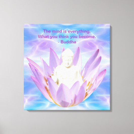 Boeddha paarse Lotusbloem Canvas Afdruk (Voorkant)