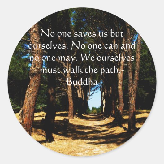 Boeddha PATH Quote Ronde Sticker (Voorkant)